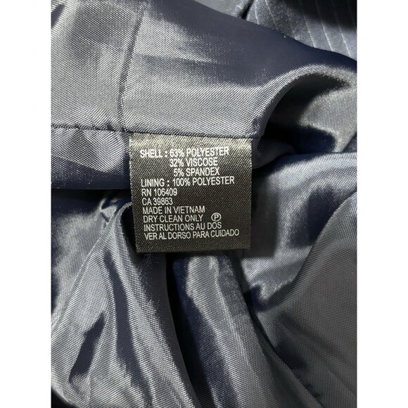 Tahari Arthur S. Levine Navy Pinstripe Blazer Size 10 - Picture 5 of 10